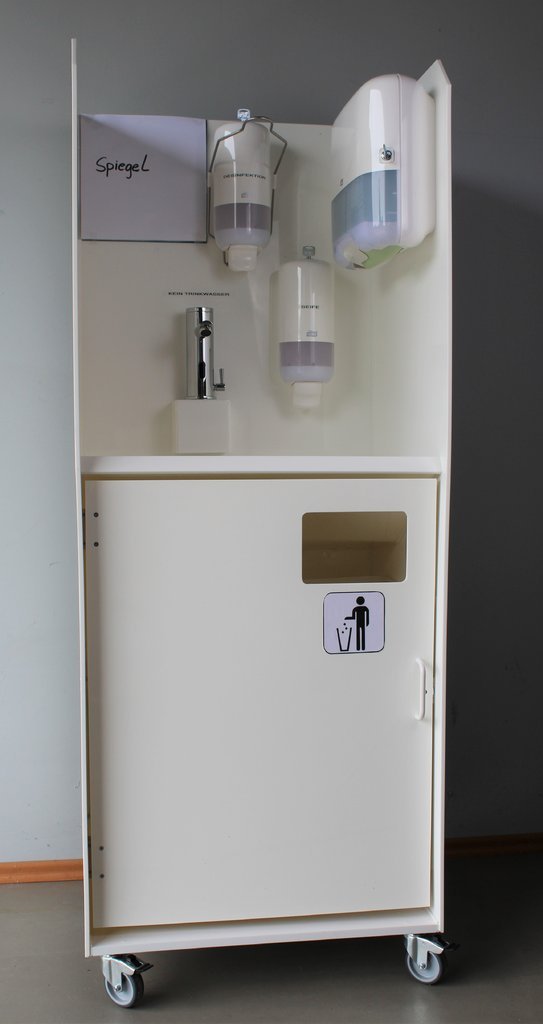 Mobiles Warm- oder Kaltwasser-Handwaschbecken, weiß