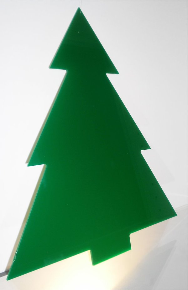 Acryl-Tanne, Weihnachtsbaum, Tannenbaum aus Acrylglas, grün, zum Aufhängen