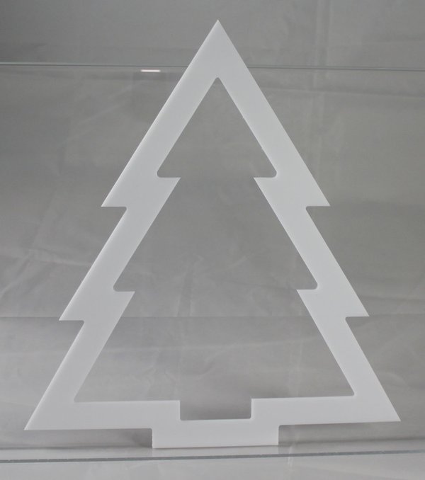 Doppeltanne, Acryl-Tanne, Weihnachtsbaum aus weißem Acrylglas, zum Aufhängen
